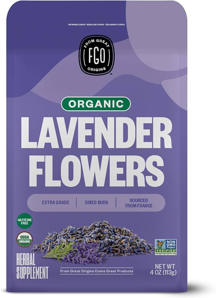 FGO Organic Dried Lavender Flowers, Extra Grade Dried Buds, Imported From France for Culinary or ... | Amazon (US)