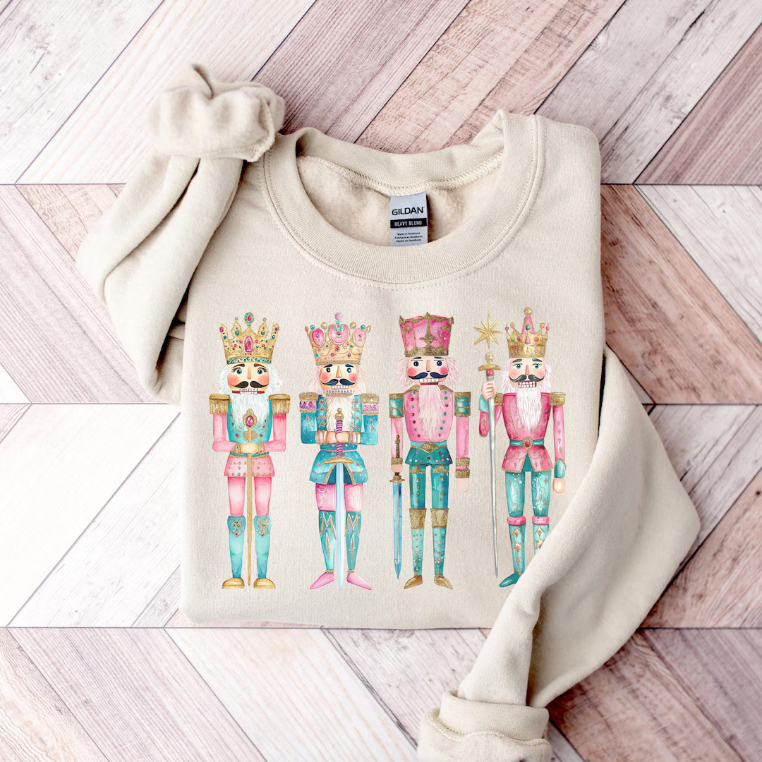 Nutcracker Christmas Sweatshirt, Women's Holiday Crewneck, Watercolor Holiday Sweater, Festive Ho... | Etsy (US)