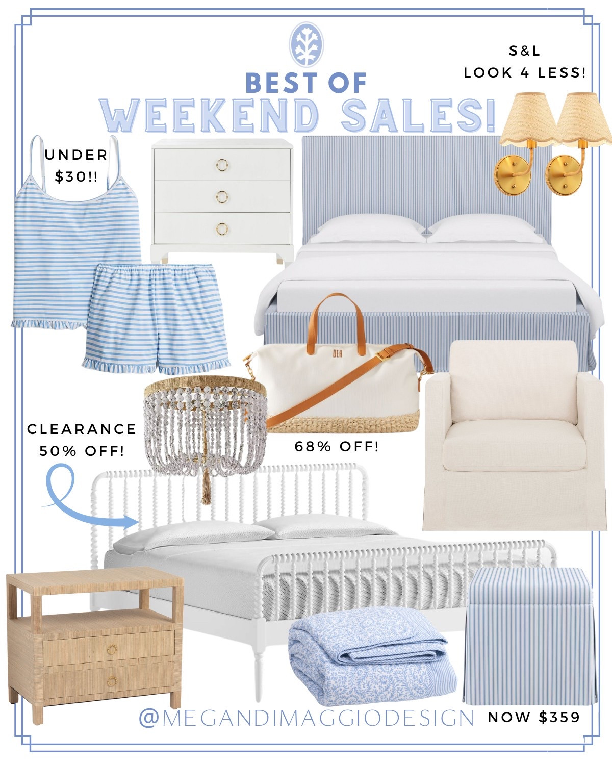 Best of weekend sales for the coastal home, bedroom edition!! Save up to 68% OFF!! 😍🙌🏻 I’m ordering these striped ruffle pajama set on sale!! 

#LTKFindsUnder50 #LTKSaleAlert #LTKHome
