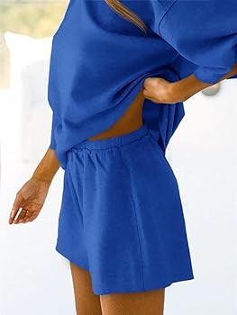 Tankaneo Womens Pajama Sets 3/4 Sleeve Oversized Tops & Loose Fit Shorts Lounge Set with Pockets ... | Amazon (US)