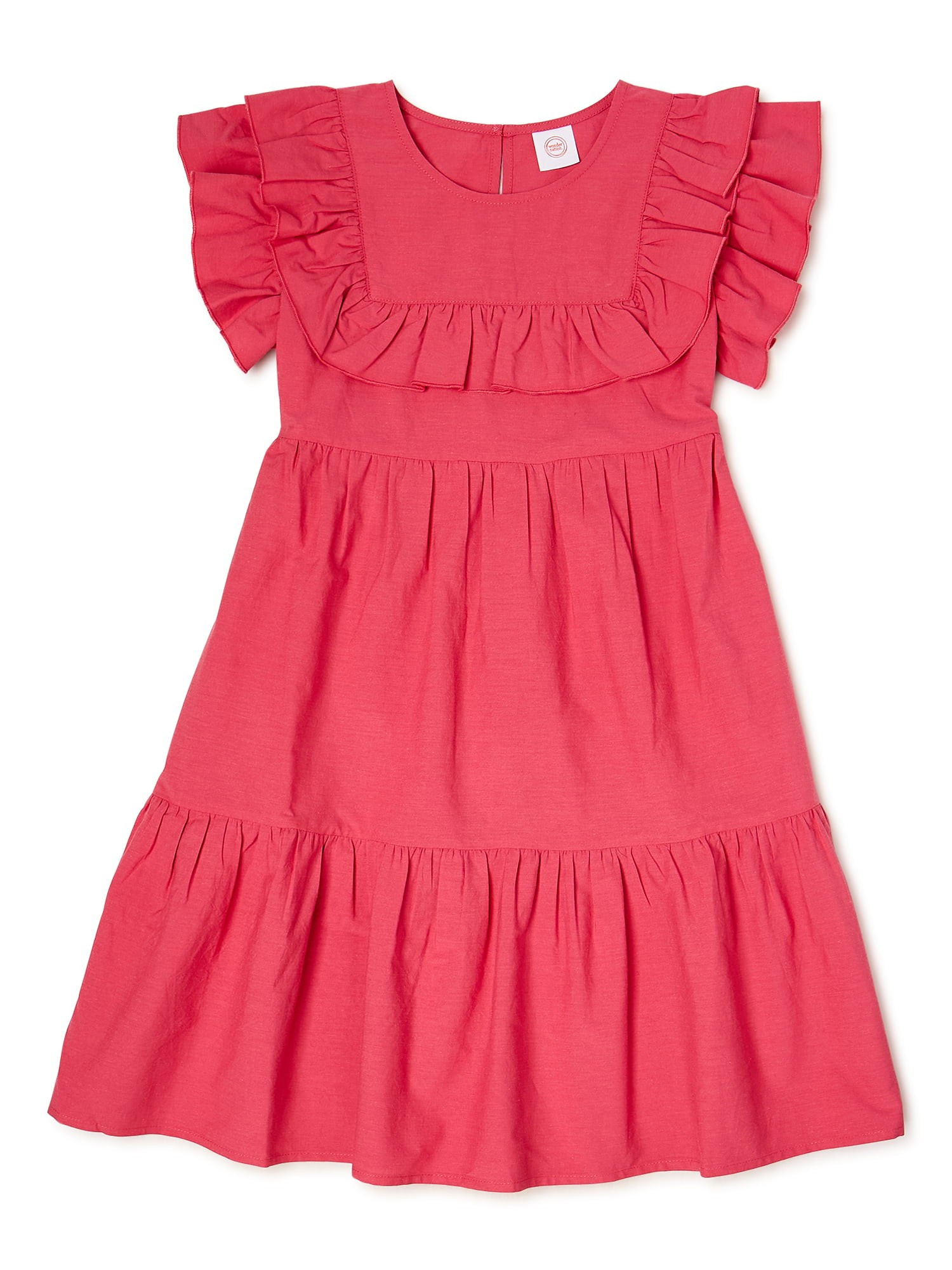 Wonder Nation Girls Ruffle Yoke Dress, Sizes 4-18 & Plus - Walmart.com | Walmart (US)