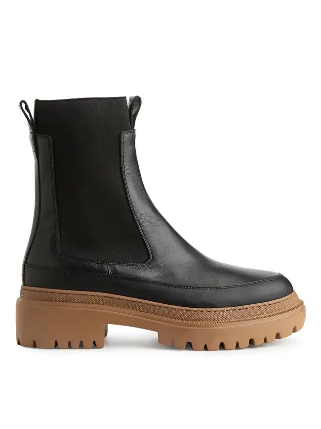 Chunky-Sole Leather Boots | ARKET (US&UK)