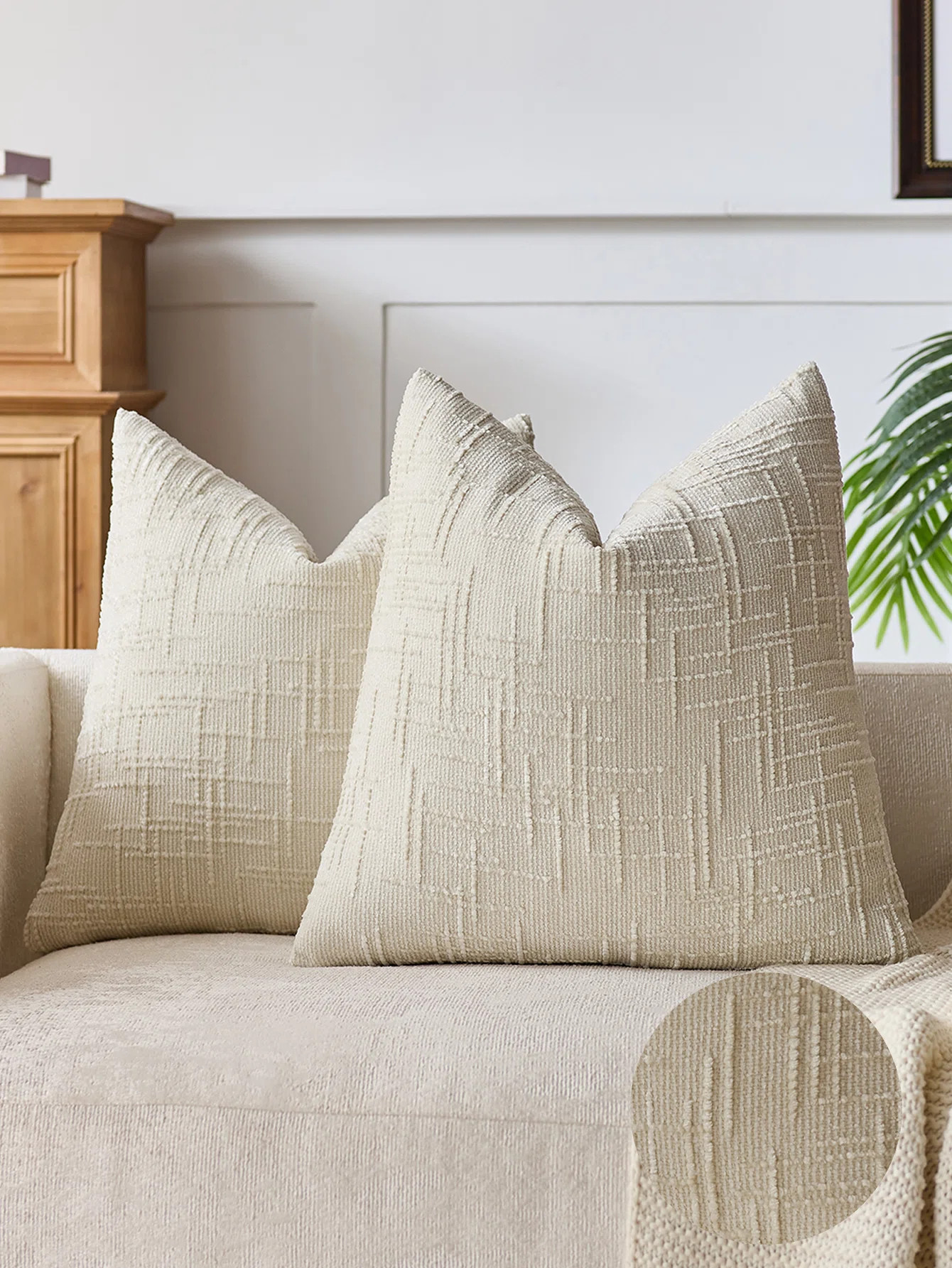 Textured Chenille Throw Pillow Covers （Set of 2 ） | Wayfair North America