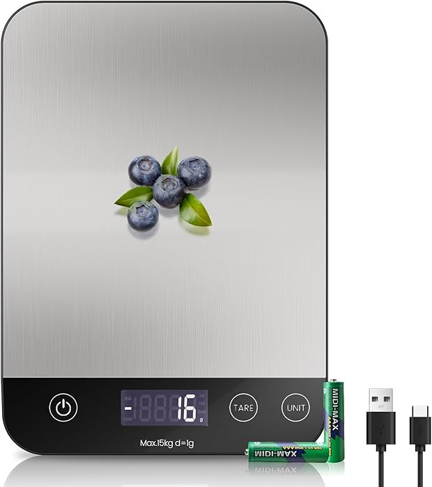 【Rechargeable & 33lb 】 Digital Kitchen Scale, USB C Electronic Kitchen Scale, 15 kg, High Pre... | Amazon (CA)