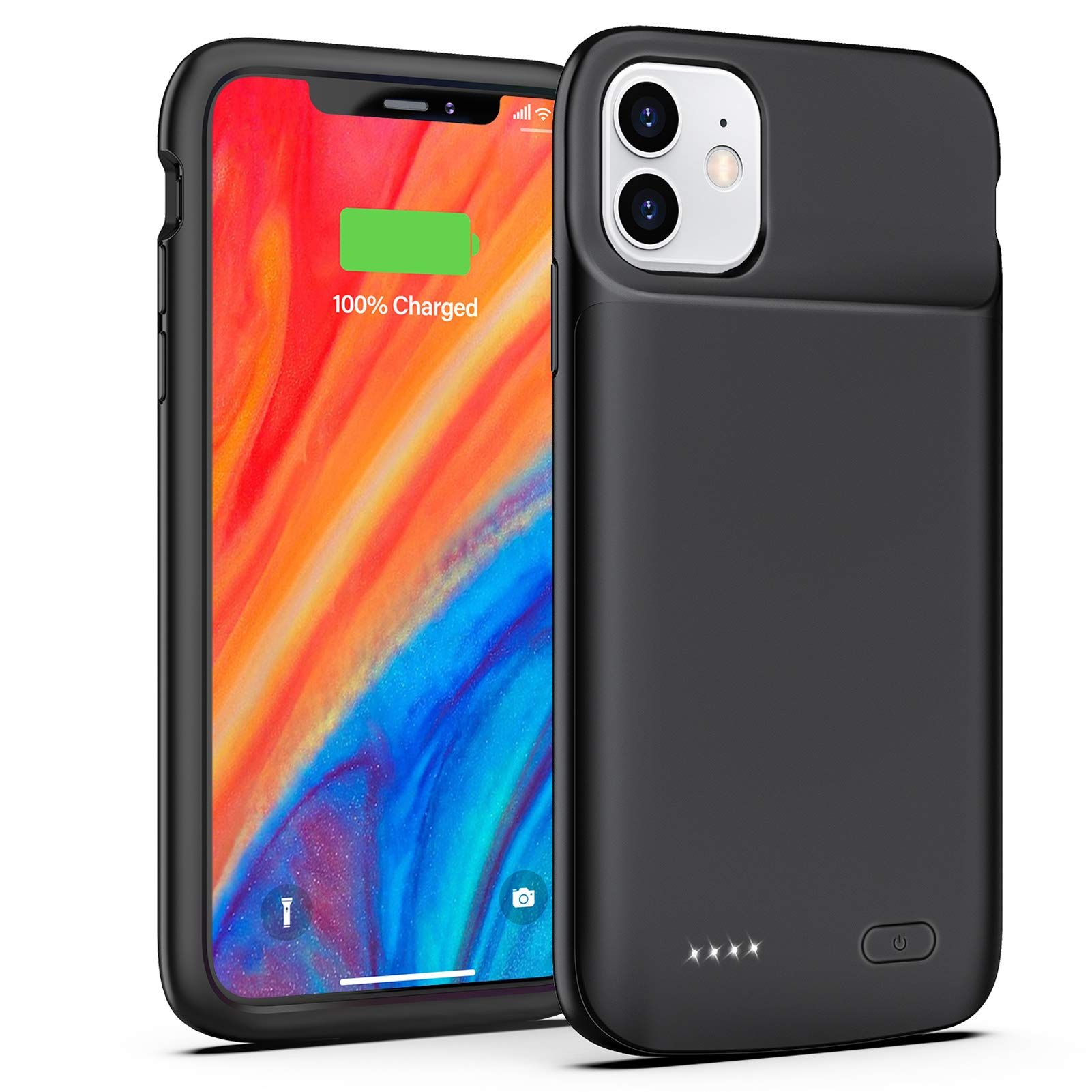 iPhone 11 Battery Case, 5000 mAh Rechargeable Extended Battery Charging Case for iPhone 11, Portable | Amazon (US)