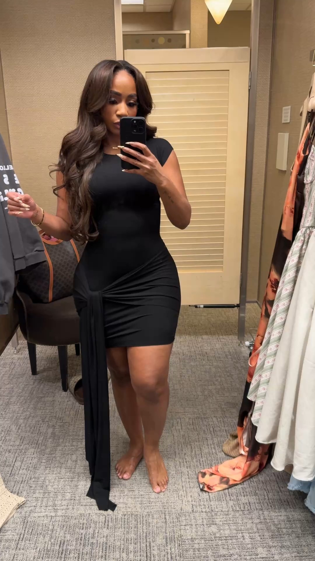 Black short sleeve bodycon mini dress with detailing! Perfect for a date night! 

#LTKFindsUnder100 #LTKStyleTip #LTKMidsize