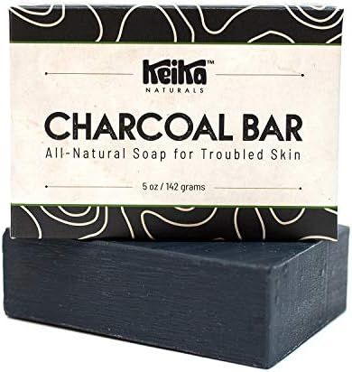 Keika Naturals Charcoal Black Soap Bar for Acne, Eczema, Psoriasis, Face, Body, Men Women Teens w... | Amazon (US)