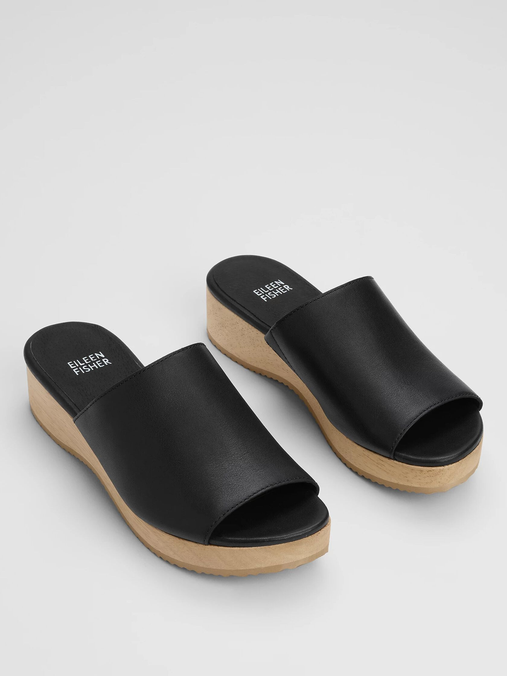 Novel Leather Wedge Sandal | Eileen Fisher