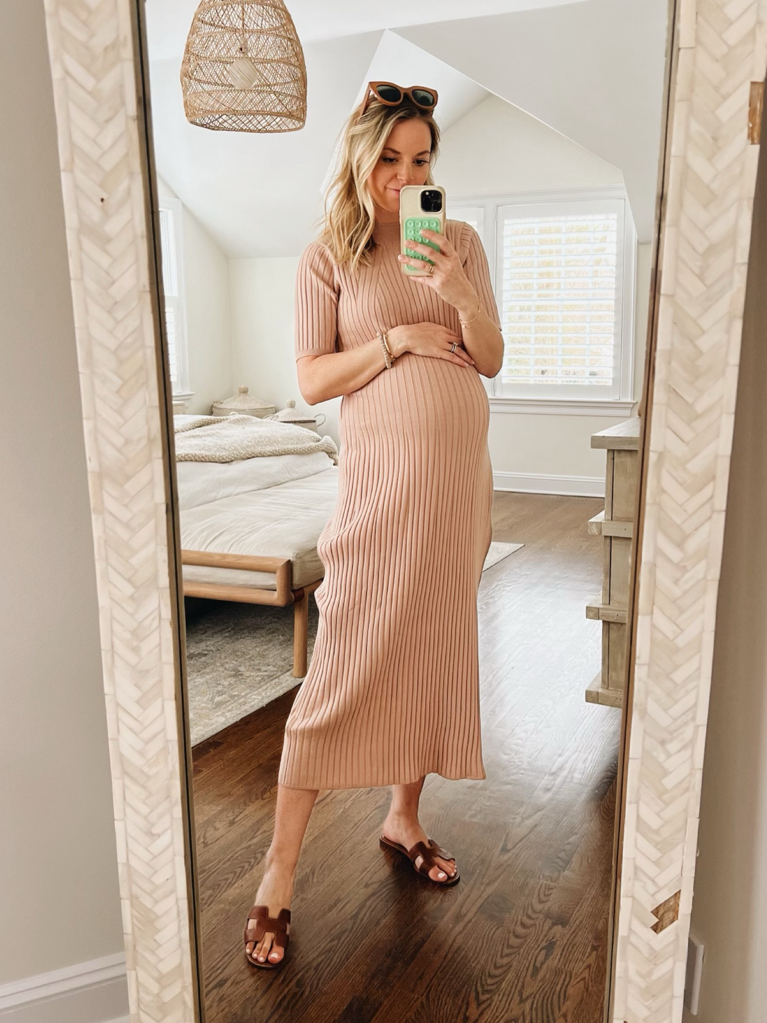 Knit dress is bump friendly // wearing my normal size XS 

pregnancy style, spring dress, travel outfit 

#LTKSeasonal #LTKstyletip #LTKbump