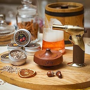 Cocktail Smoker Kit with Torch with 4 Flavored Wood Chips for Bourbon, Old Fashioned Chimney Drin... | Amazon (US)