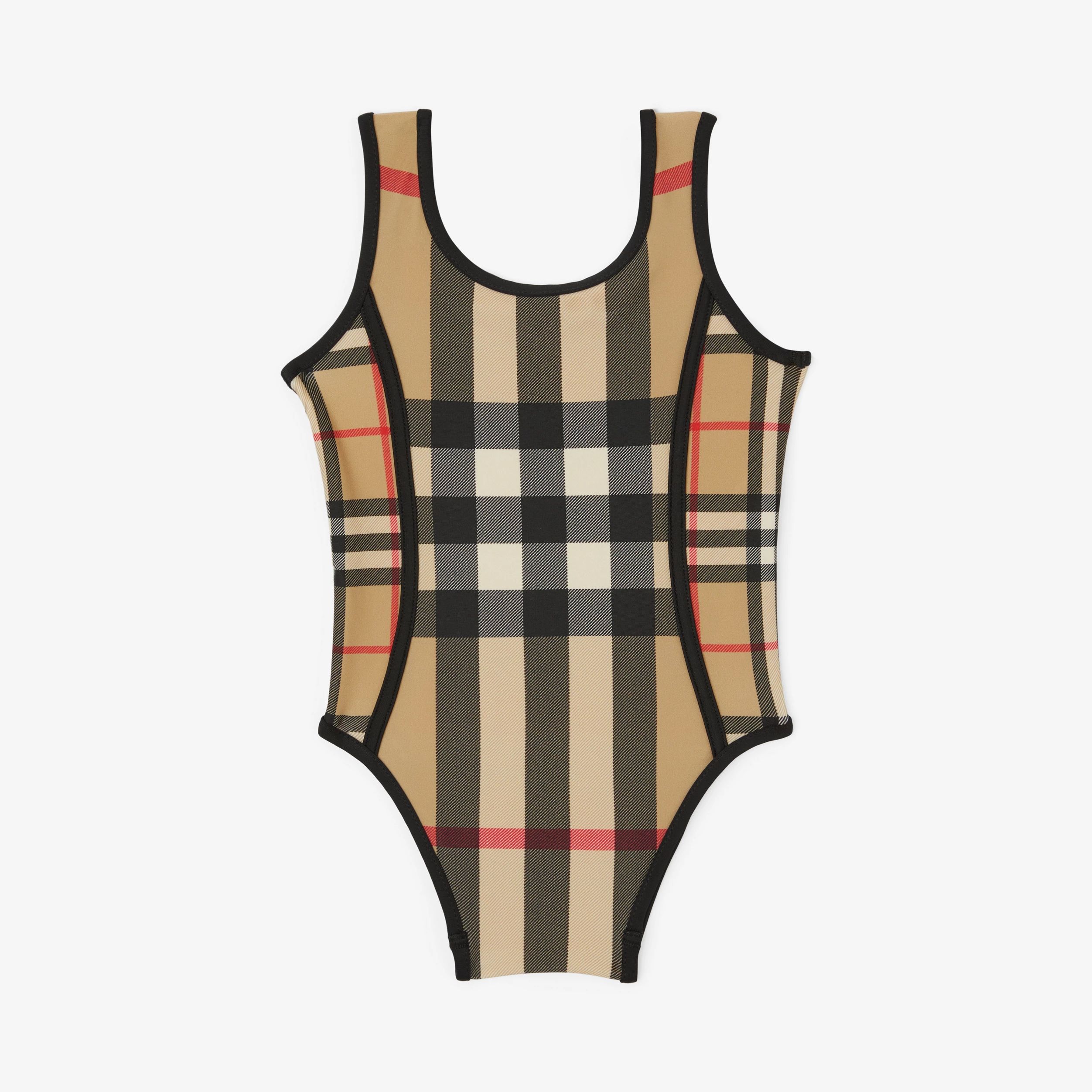 Contrast Check Stretch Nylon Swimsuit | Burberry (US)