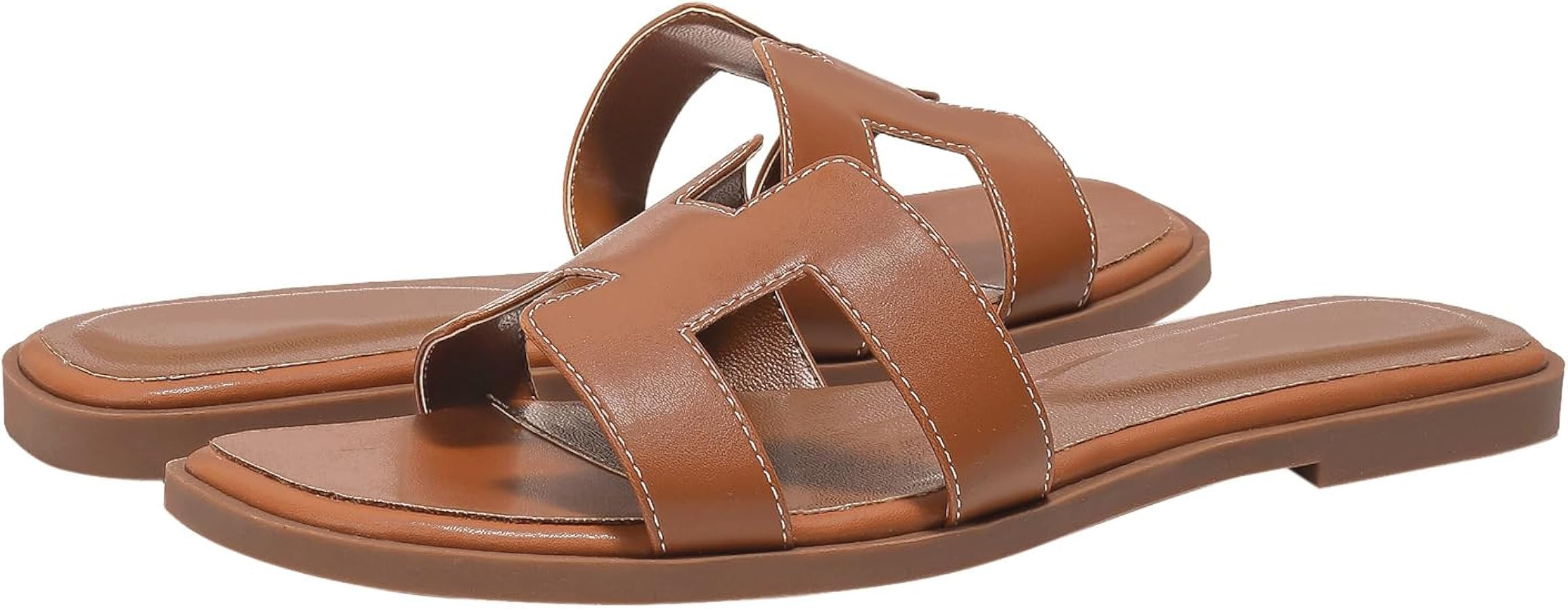 Stratuxx Kaze Womens Flat Sandals Flat Slide Sandals Metallic Flats Sandals | Amazon (US)