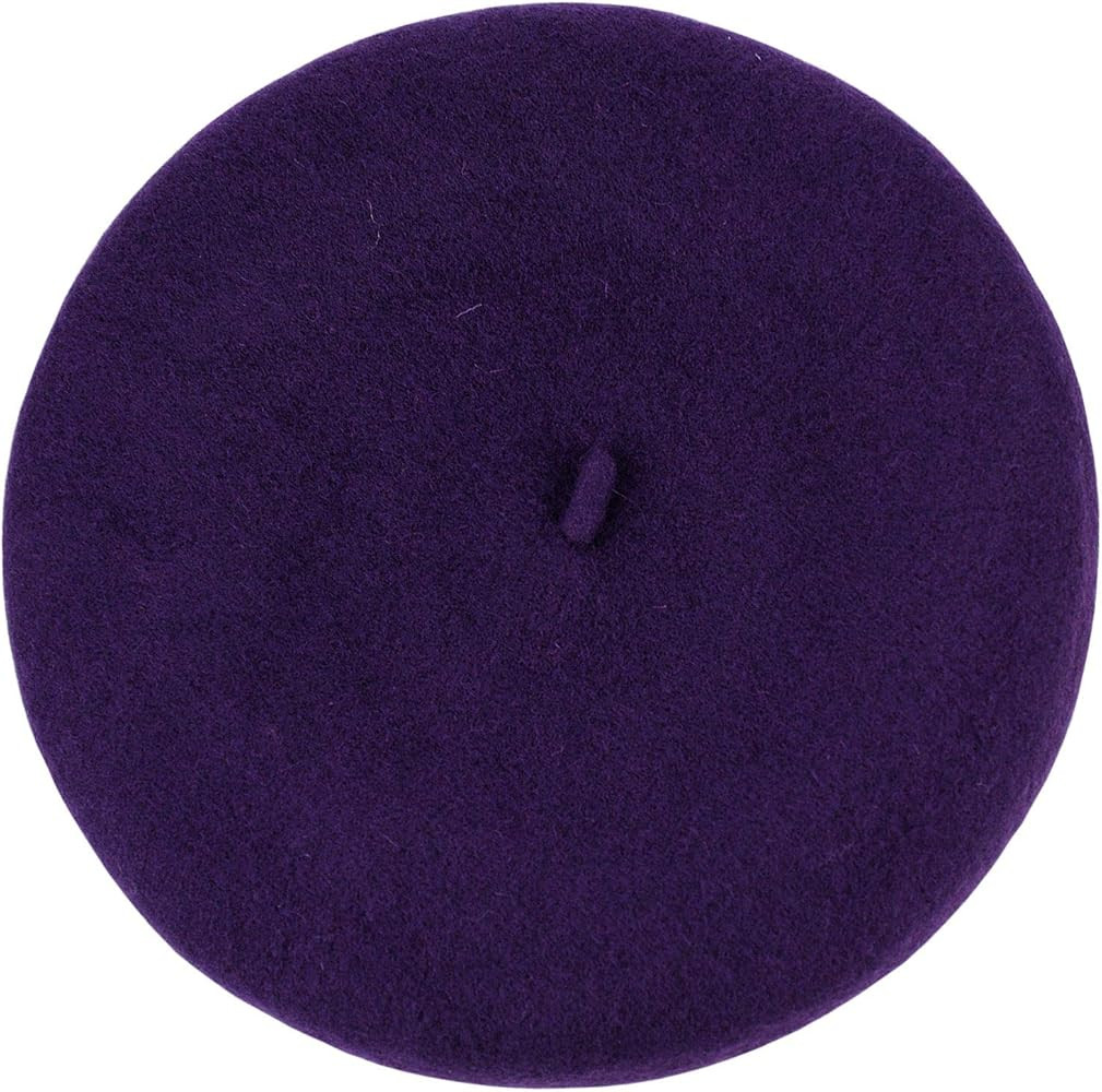 Amazon.com: NYFASHION101 French Style Lightweight Casual Classic Solid Color Wool Beret, Burgundy... | Amazon (US)