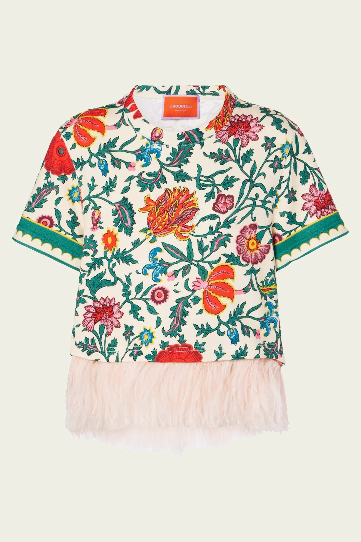 La Scala Tee with Feathers in Dragonflower Mini | Shop Olivia