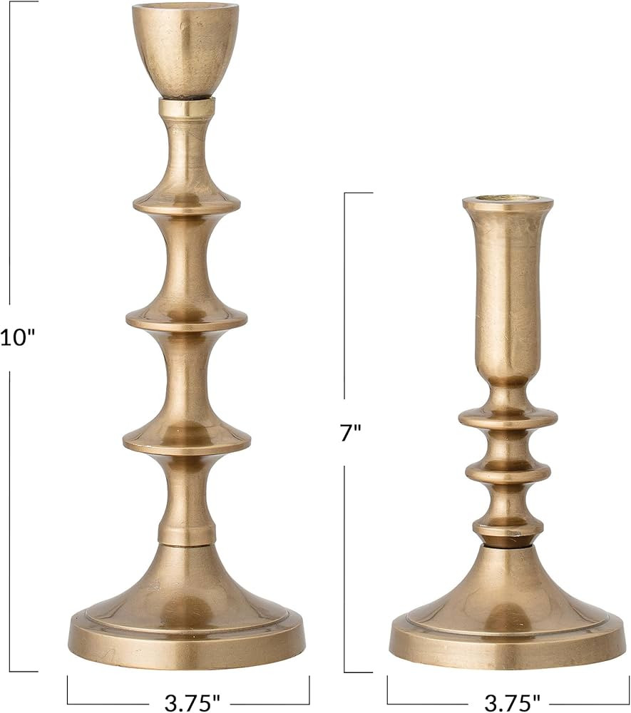Creative Co-op Decorative Metal Taper Holders, Gold, Set of 2 | Amazon (US)