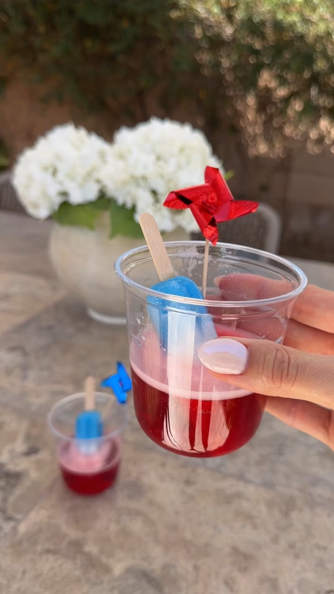 Red white & blue mocktail 
Memorial Day 
4th of July cocktail
