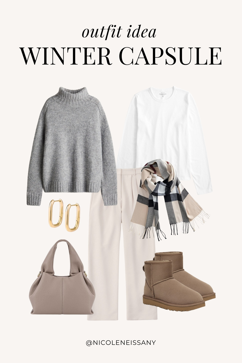 Winter Capsule Wardrobe Outfit Idea | winter capsule outfit, winter outfit, winter outfits, winter style, winter fashion, winter 2024 fashion, winter outfits 2024, winter trends 2024, winter outfit inspo, winter outfit inspiration, winter capsule wardrobe essentials, winter wardrobe essentials, winter closet essentials, winter essentials, winter basics, winter must haves, neutral capsule wardrobe, neutral outfit, neutral fashion, casual outfit, casual date night outfit, elevated casual outfit, brunch outfit, everyday outfit, errands outfit, lazy day outfit, Abercrombie, Amazon Fashion, Revolve, Lulus, Nordstrom, H&M, Nordstrom // winter sweater, turtleneck sweater, sweaters, crewneck top, long sleeve top, tailored pants, ugg boots, uggs, dumpling purse, polene dupe, polene bag dupe, gold square hoop earrings, winter scarf, plaid scarf

#LTKSeasonal #LTKShoeCrush #LTKItBag #LTKStyleTip #LTKFindsUnder50 #LTKFindsUnder100 #LTKTravel #LTKHome #LTKParties #LTKSaleAlert  

 
