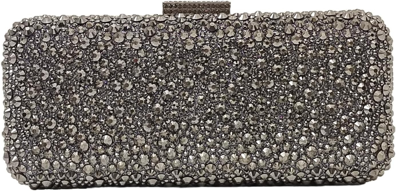 Long Rhinestone Box Evening Bag Women Formal Gathering Party Crystal Clutch Bridal Purse | Amazon (US)