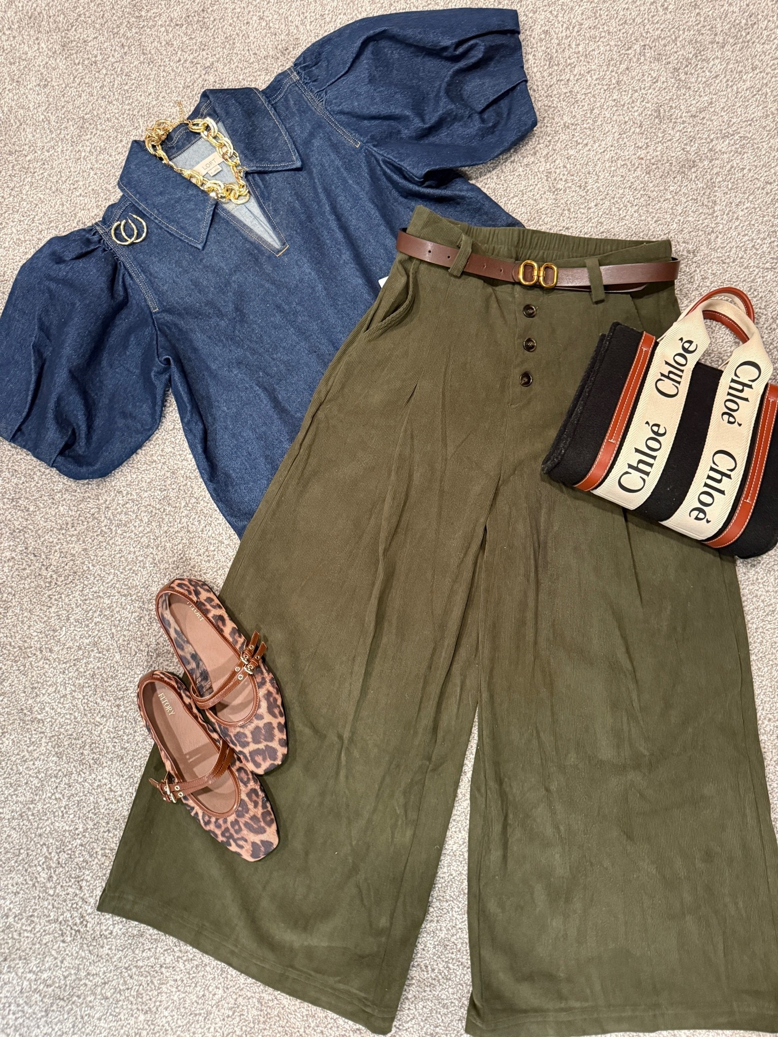 Fall outfit inspiration

Mix of affordable finds and a couple splurges 

Amazon find belt 
Button front corduroy wide leg pants 

Denim puff sleeve top on sale $15 

The cutest leopard Mary Jane’s 
Under$48

Chloe bag 
Julie Vos jewelry

#LTKOver40 #LTKgrwm #LTKootd
