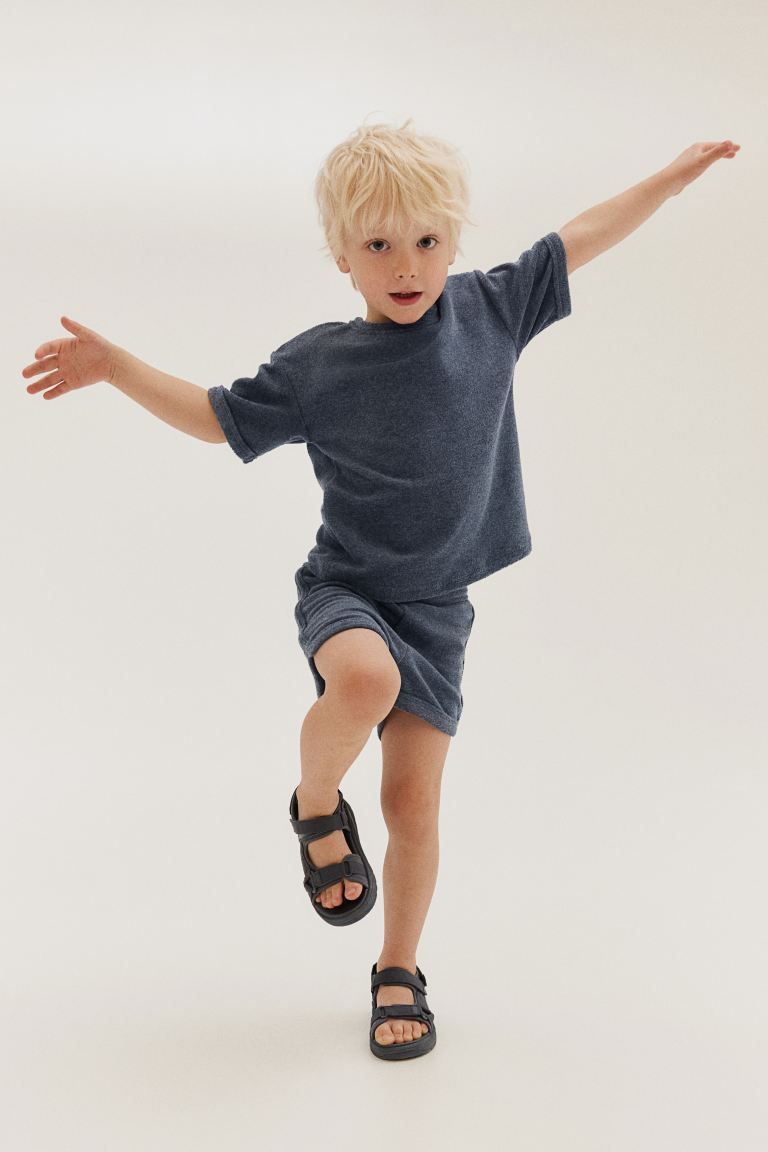 2-piece Terry Set - Regular waist - Round Neck - Dusty blue - Kids | H&M US | H&M (US + CA)