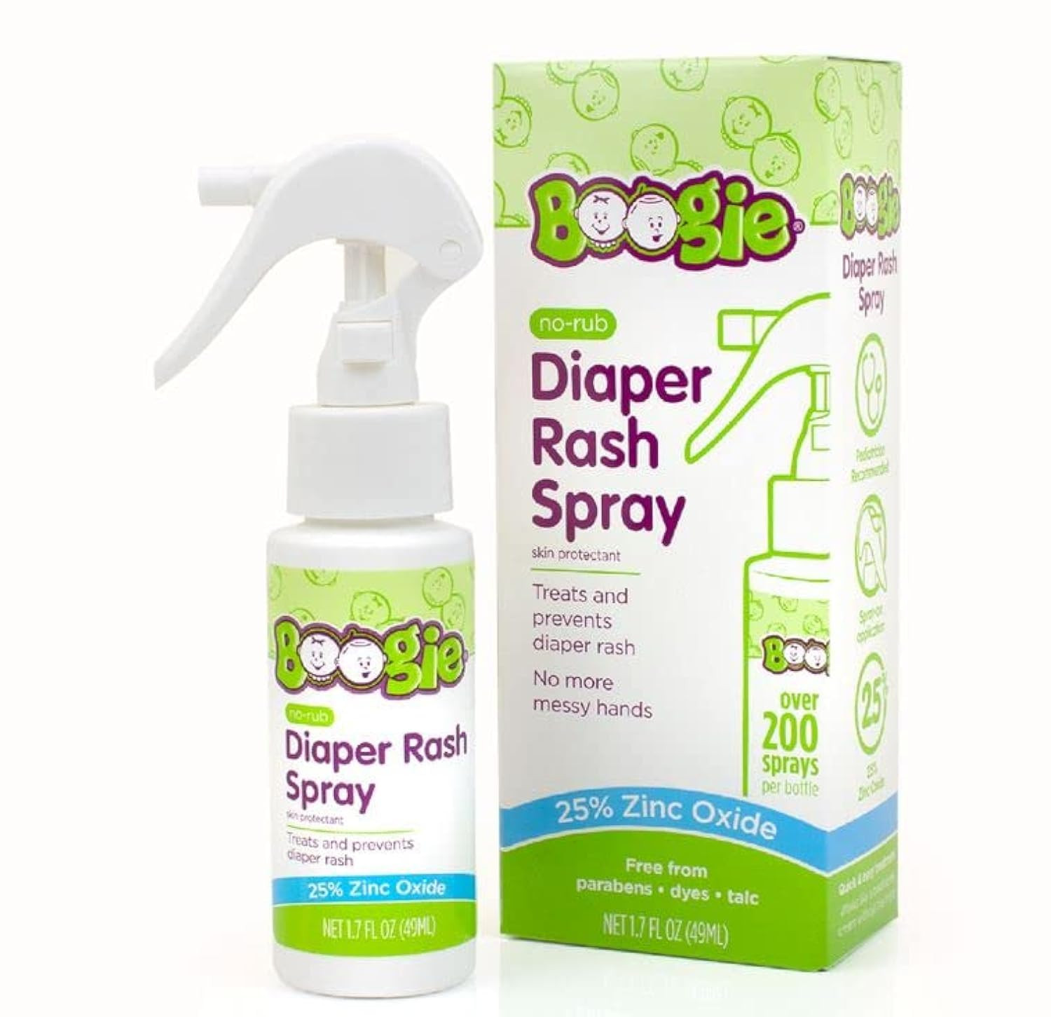 Diaper Rash Cream Spray by Boogie Bottoms, Travel Friendly No-Rub Touch Free Application for Sens... | Amazon (US)