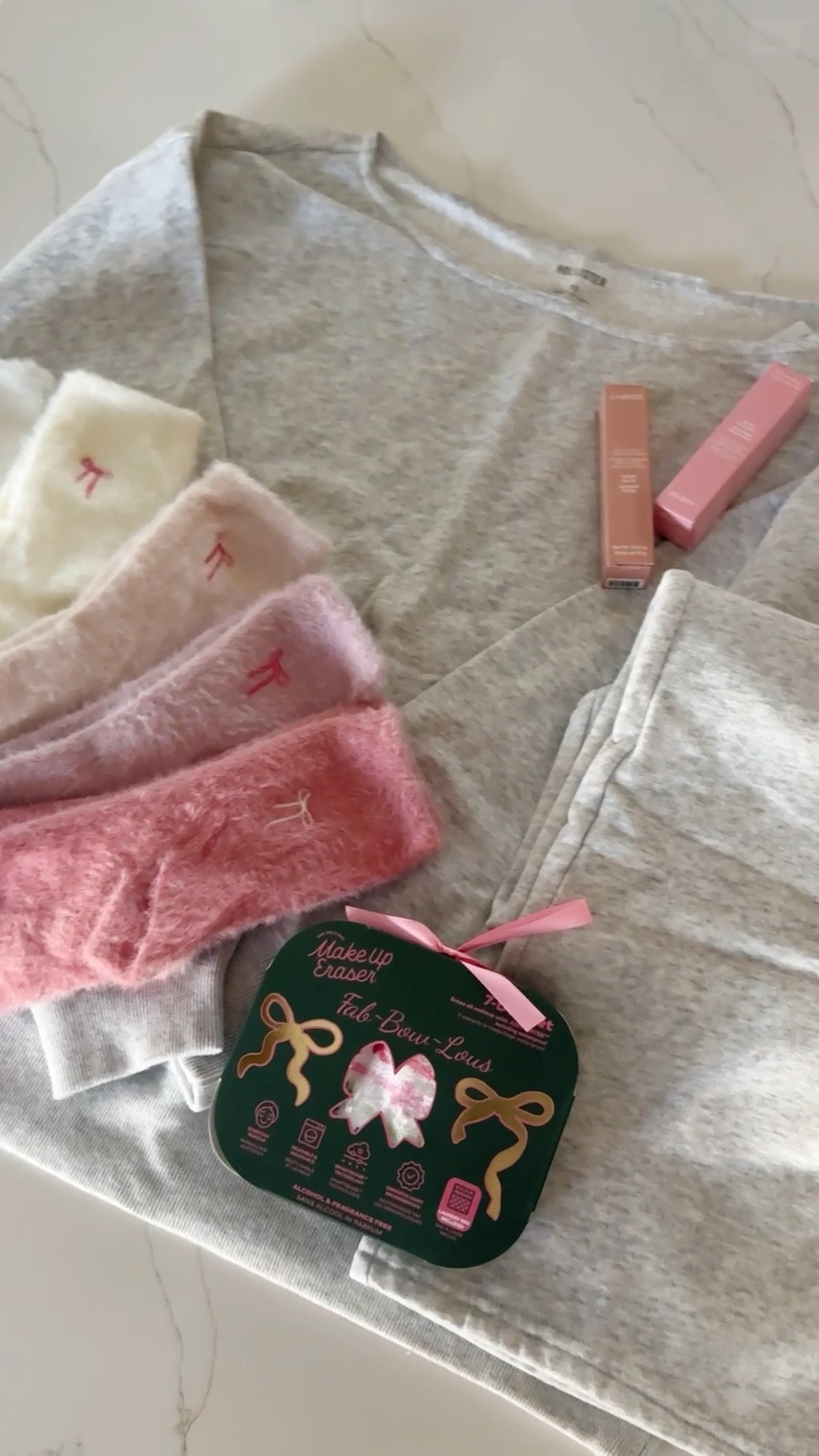 Bow sweatpants with off the shoulder top and bow accessories great for teen girl gifts 

#LTKU #LTKGiftGuide #LTKHoliday