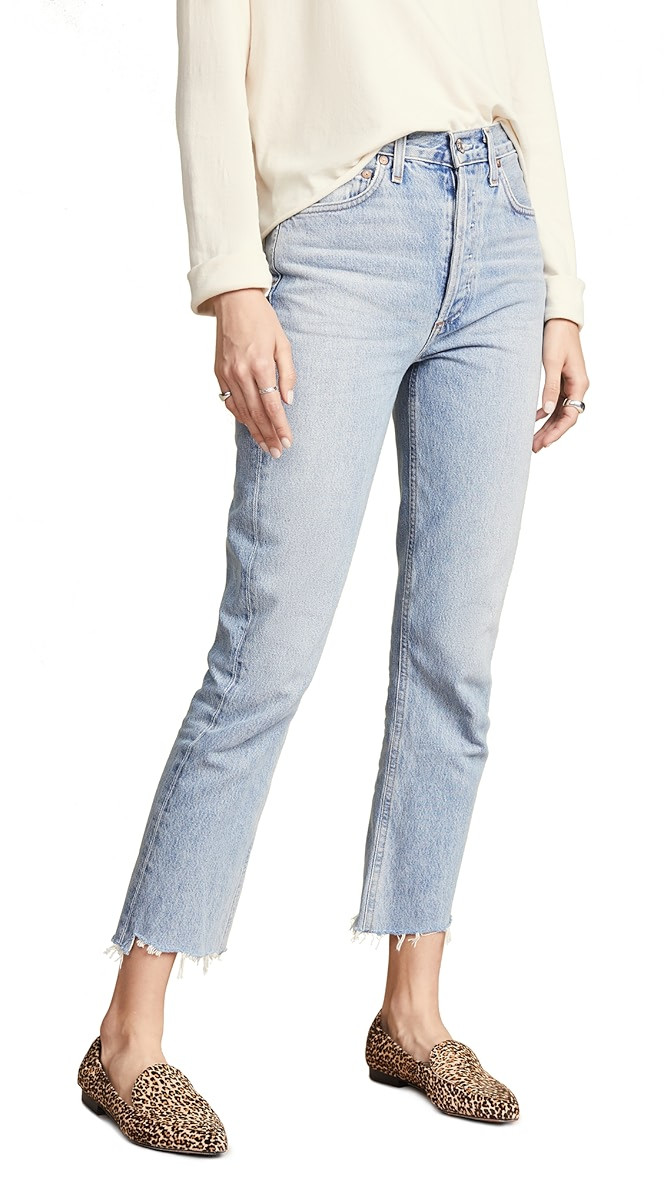 Riley High Rise Straight Crop Jeans | Shopbop