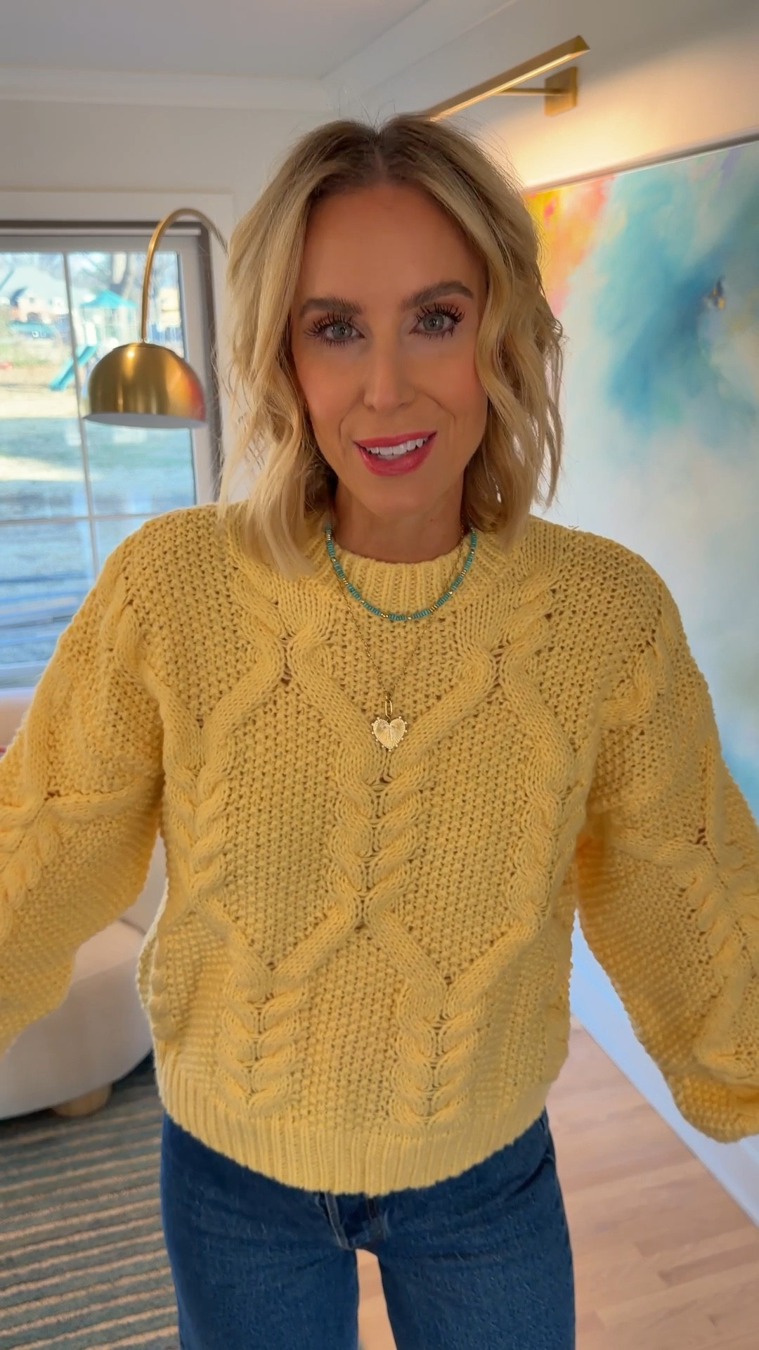 I love this Amazon yellow sweater!