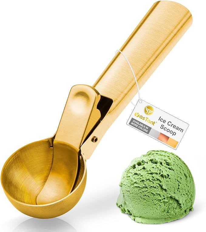 YasTant Premium Ice Cream Scoop with Trigger Ice Cream Scooper Stainless Steel, Heavy Duty Metal ... | Amazon (US)