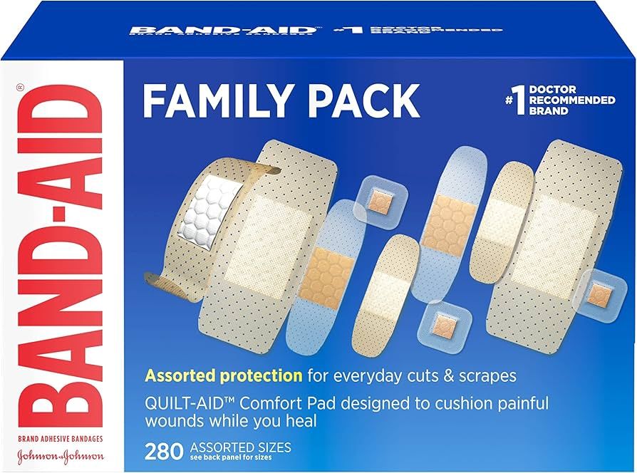 Band-Aid Brand Adhesive Bandage Family Variety Pack, Sheer and Clear Bandages, Assorted Sizes, 28... | Amazon (US)