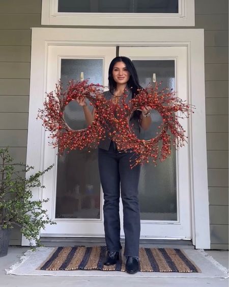 The perfect fall wreath. It’s a beautiful warm rust color at an affordable price  

#LTKSeasonal #LTKhome #LTKHoliday