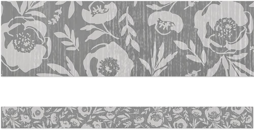 Teacher Created Resources Classroom Cottage Gray Floral Straight Border Trim (TCR7178) | Amazon (US)
