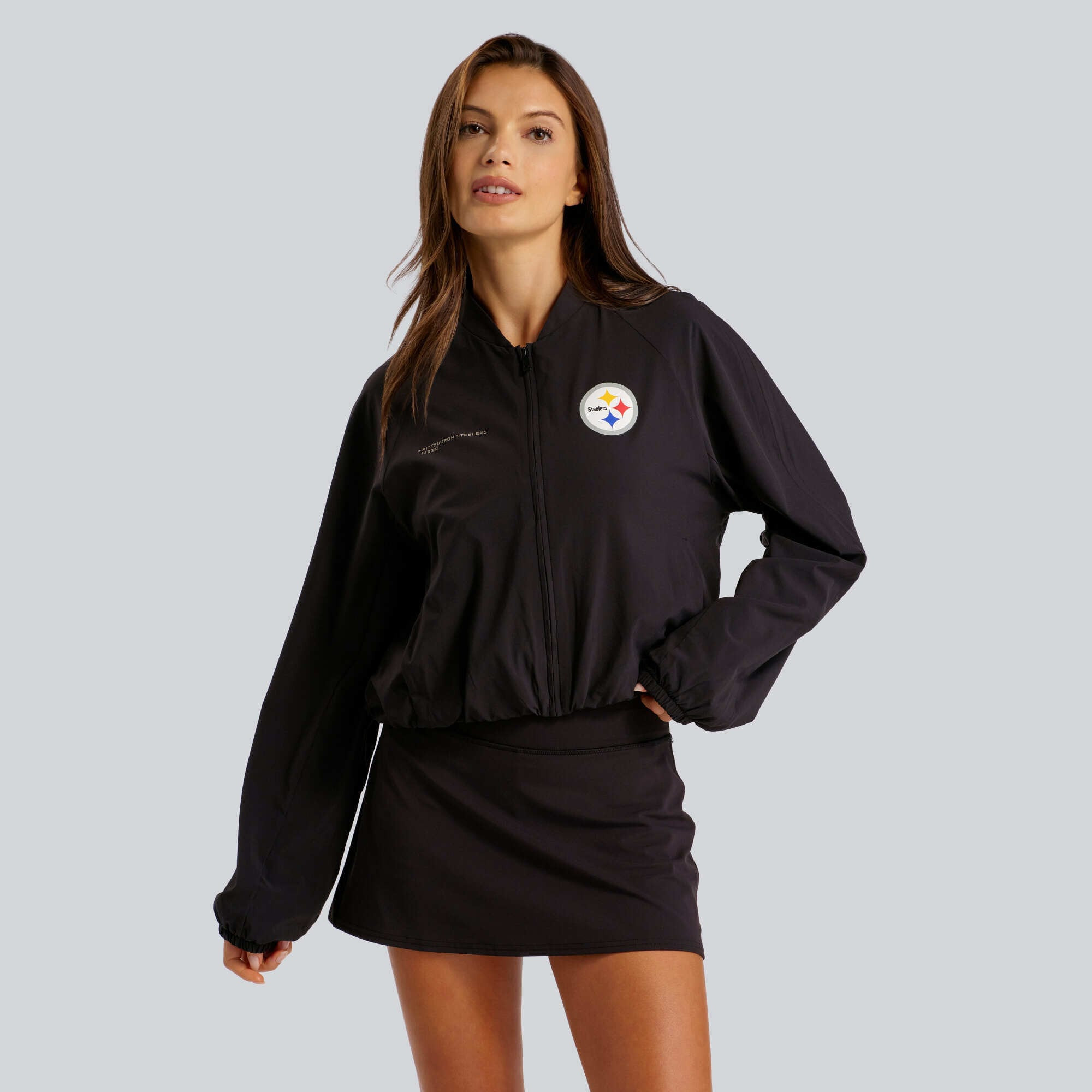 Women's Pittsburgh Steelers  lululemon Black Breezily Full-Zip Bomber Jacket | NFL Shop