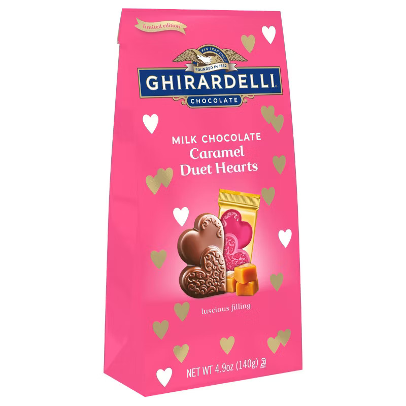Ghirardelli Valentine's Day Milk Chocolate Caramel Hearts Bag - 4.9oz | Target