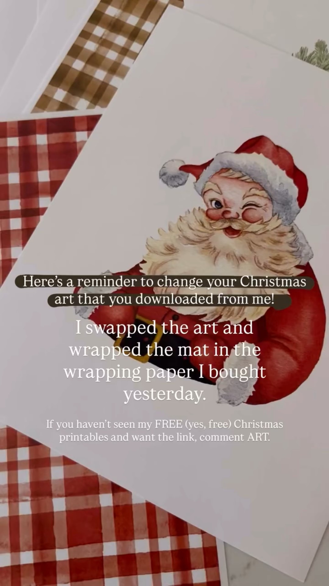 Here’s a reminder to change your Christmas art that you downloaded from me! I swapped the art and wrapped the mat in the wrapping paper I bought yesterday. If you haven’t seen my FREE (yes, free) Christmas printables and want the link, comment ART.

#LTKHoliday #LTKHome #LTKSeasonal