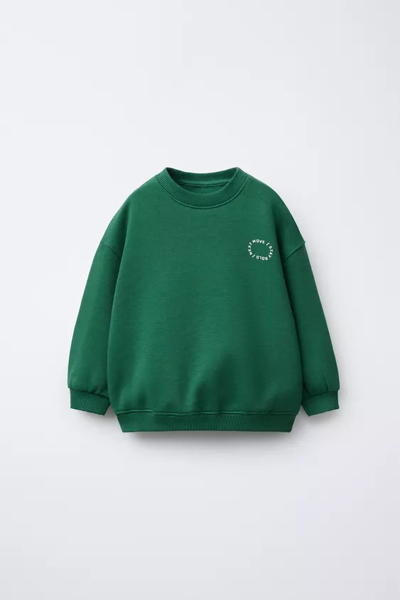 BASIC SWEATSHIRT WITH SLOGAN | Zara UK