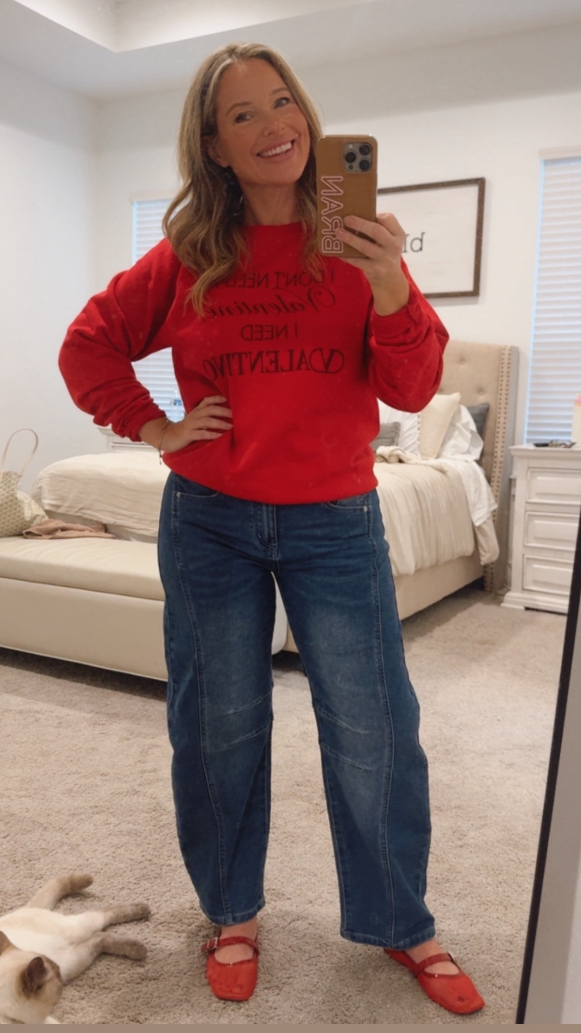Amazon jeans and Valentines sweatshirt 
Sassy queen: code: brandyburgesss

#LTKFindsUnder50 #LTKootd