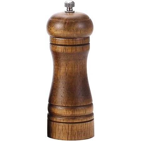 Amazon.com: Powstro 5 Inch Pepper Mill, Oak Wood Salt and Pepper Grinder Ceramic Adjustable Coars... | Amazon (US)