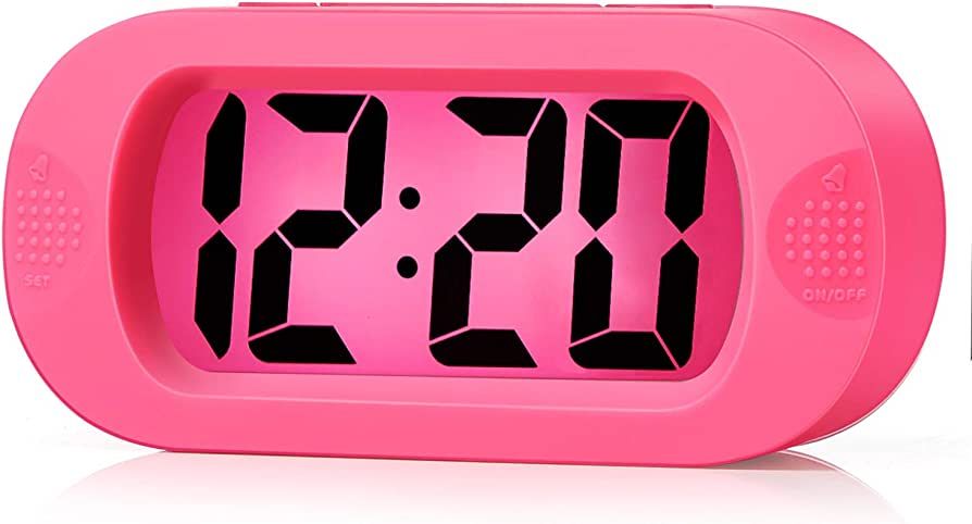 Digital Alarm Clock - Plumeet Travel Clock with Snooze and Nightlight - Easy to Set Simple Bedsid... | Amazon (US)