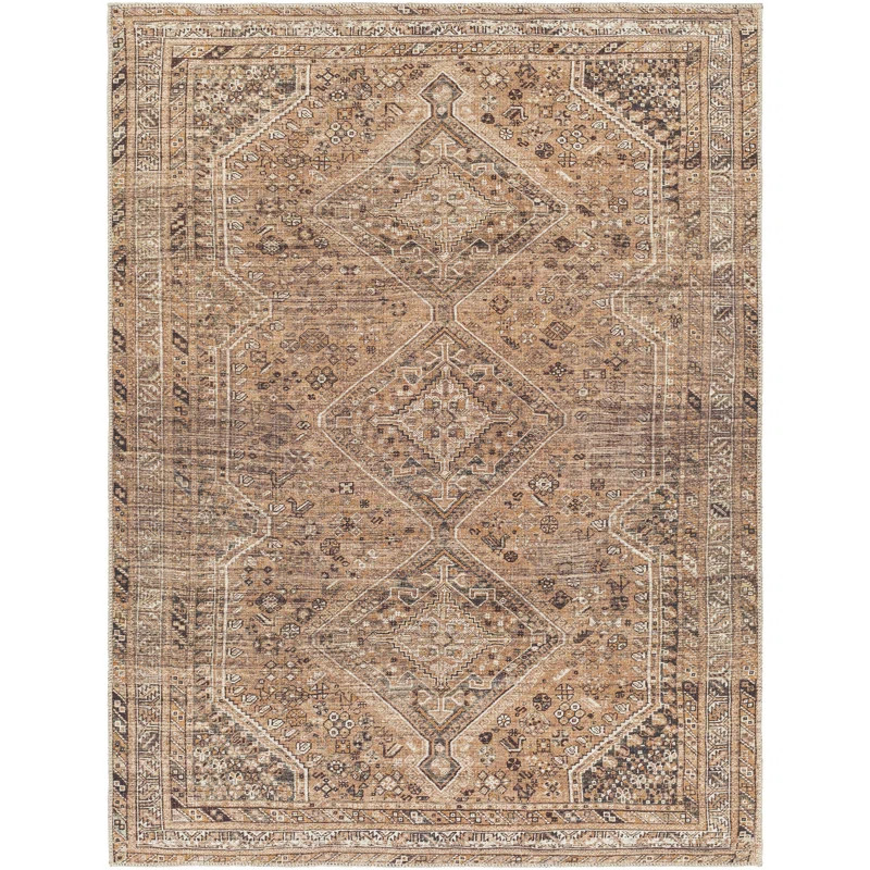 Westbrook Machine Washable Oriental Light Brown/Orange Area Rug | Wayfair North America