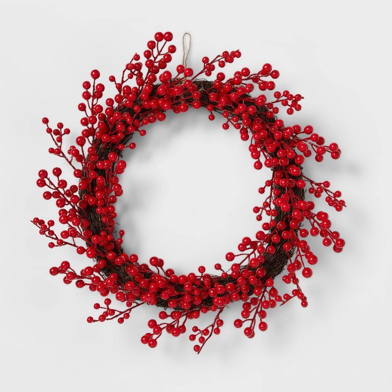 21&#34; Red Berry Artificial Christmas Wreath - Wondershop&#8482; | Target