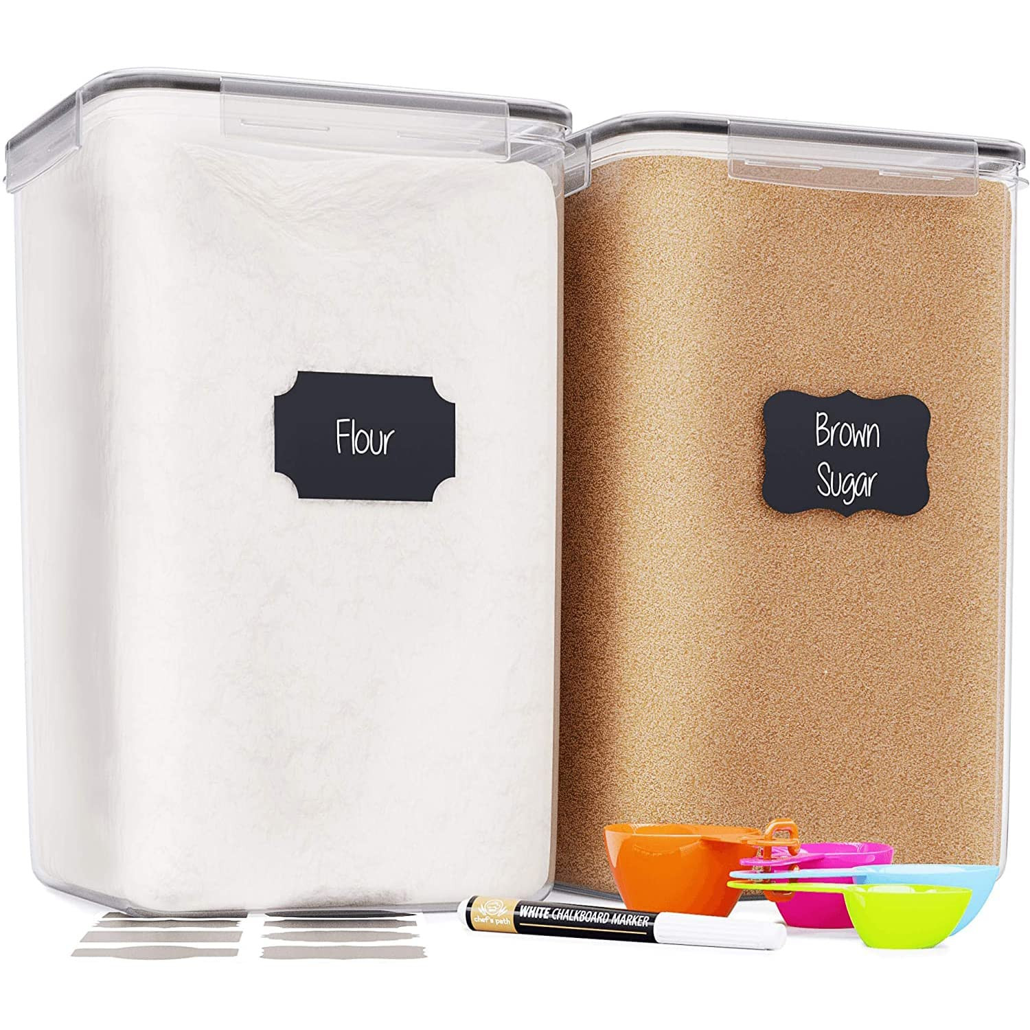Chef's Path Extra Large Airtight Food Storage Containers with Lids, Pack of 2, 6.5L, 220Oz, Airti... | Amazon (US)