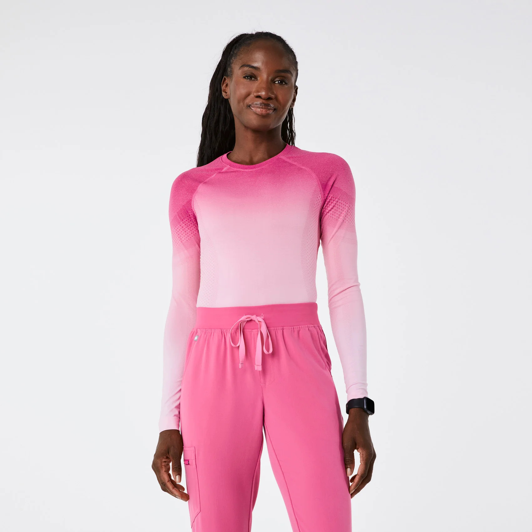 Women's Salta Seamless Longsleeve Underscrub - Ombre F*ing Pink · FIGS | FIGS