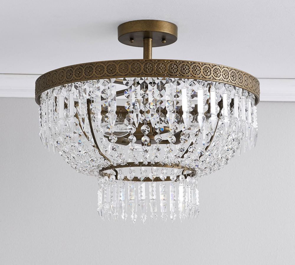 Scarlett Crystal Flush Mount | Pottery Barn (US)