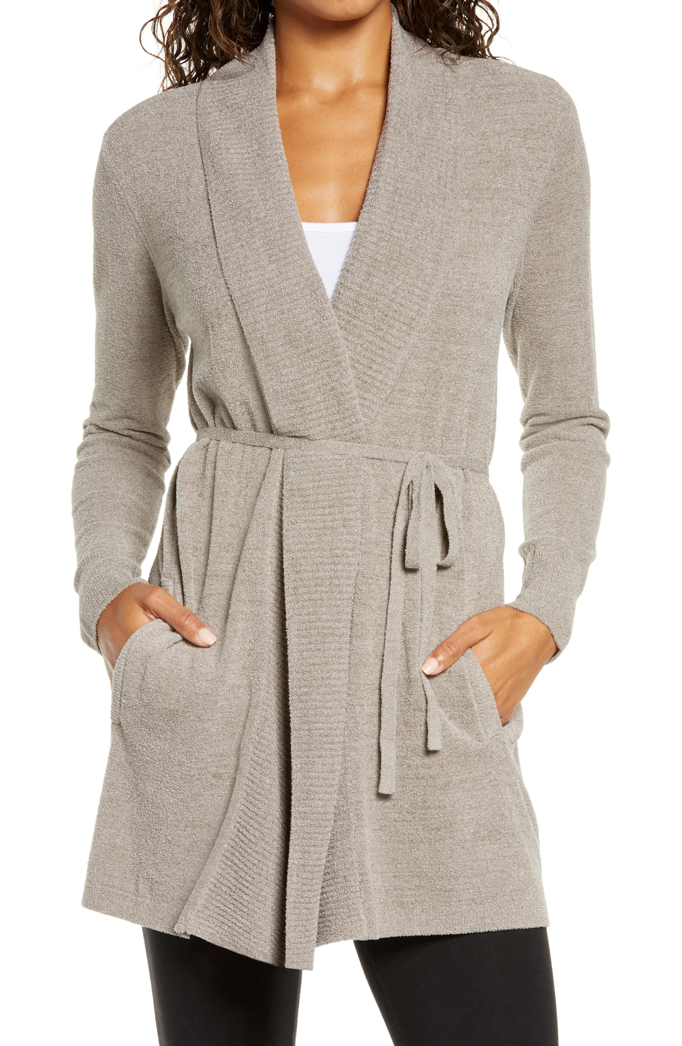 Barefoot Dreams(R) CozyChic Ultra Lite(TM) Cardigan, Size Medium in Beach Rock at Nordstrom | Nordstrom