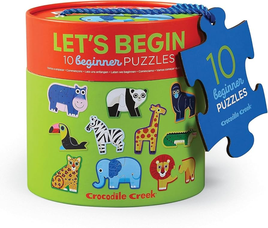 Crocodile Creek Let’s Begin Puzzle - Ten 2-Piece Beginner Puzzles for Ages 2 and Up - Heavy-Dut... | Amazon (US)