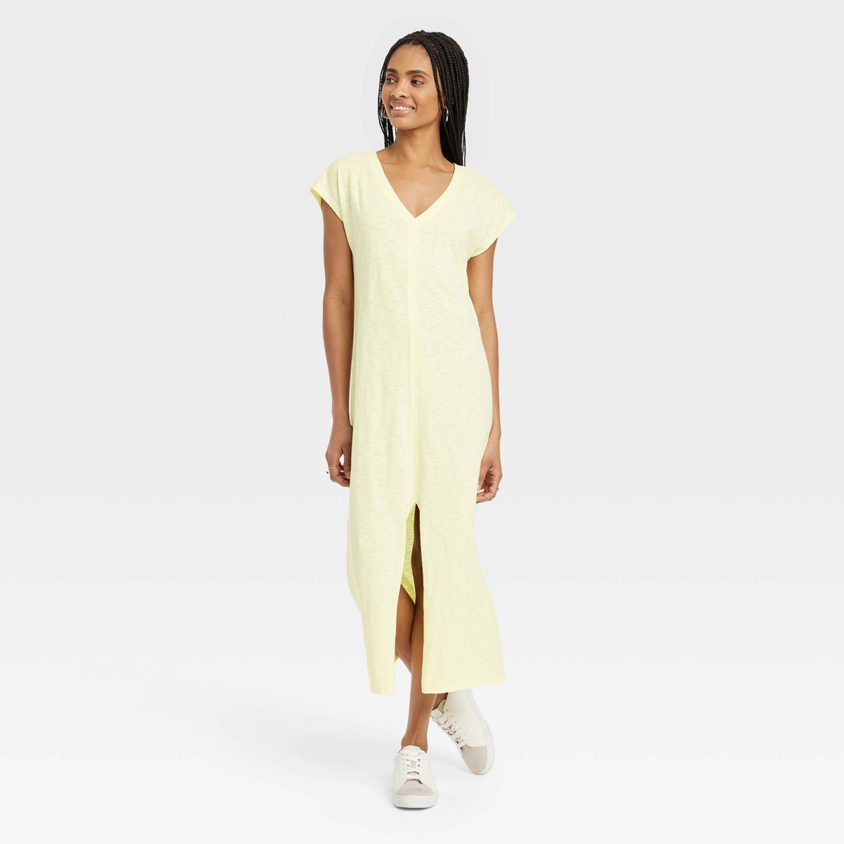 Women's Short Sleeve Midi T-Shirt Dress - Universal Thread™ Brown XS | Target