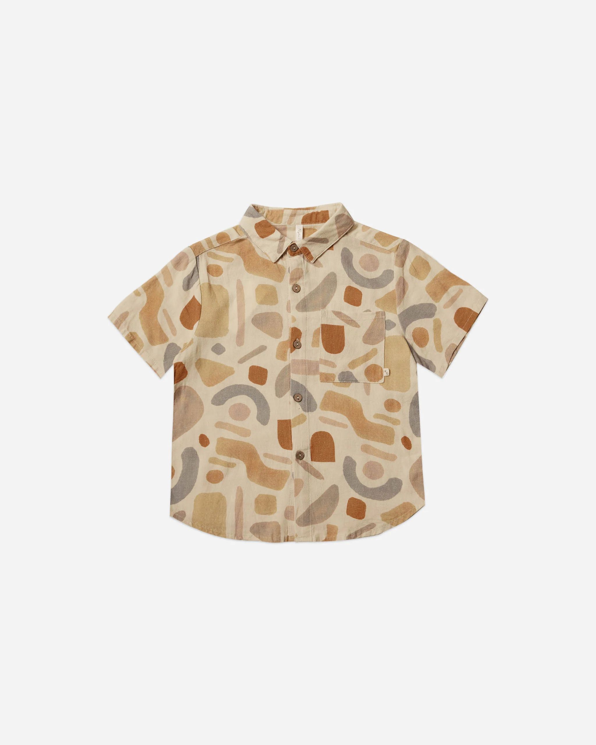 Collared Short Sleeve Shirt || Abstract | Rylee + Cru