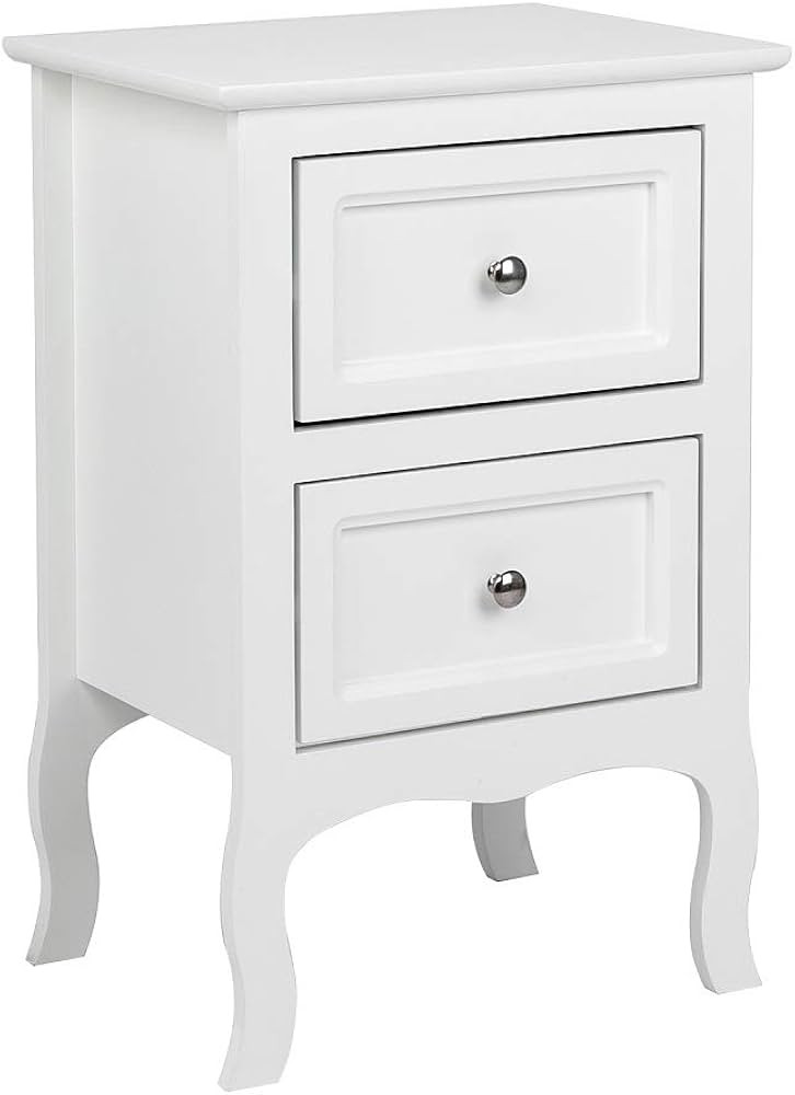 Bonnlo White Nightstand with 2 Drawers, Night Stands for Bedrooms, Small Bed Side Table/White Nig... | Amazon (US)