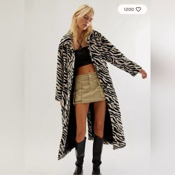 Free People Zebra Print Long Coat | Poshmark